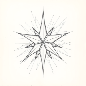 Chaotic Graphite Pencil Sketch Star Tattoo