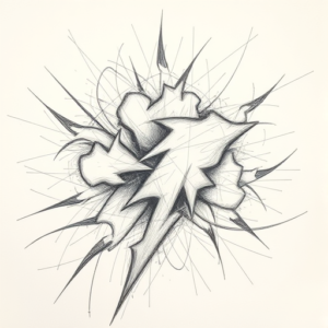 Chaotic Graphite Pencil Sketch Storm Tattoo