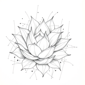 Chaotic Graphite Pencil Sketch Succulent Tattoo