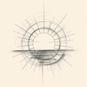 Chaotic Graphite Pencil Sketch Sunset Tattoo