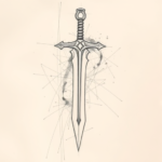 Chaotic Graphite Pencil Sketch Sword Tattoo
