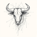 Chaotic Graphite Pencil Sketch Taurus Tattoo