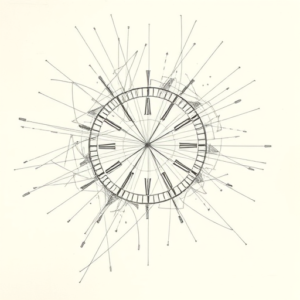 Chaotic Graphite Pencil Sketch Time Tattoo