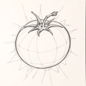 Chaotic Graphite Pencil Sketch Tomato Tattoo