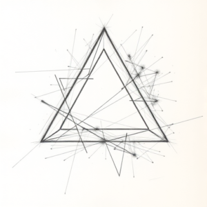 Chaotic Graphite Pencil Sketch Triangle Tattoo