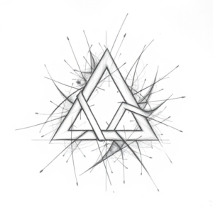 Chaotic Graphite Pencil Sketch Triquetra Tattoo