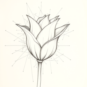 Chaotic Graphite Pencil Sketch Tulip Tattoo