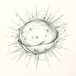 Chaotic Graphite Pencil Sketch Universe Tattoo