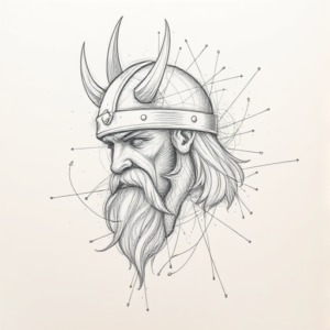 Chaotic Graphite Pencil Sketch Viking Tattoo