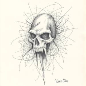 Chaotic Graphite Pencil Sketch Voodoo Tattoo