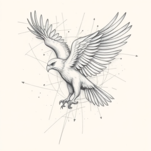 Chaotic Graphite Pencil Sketch Vulture Tattoo