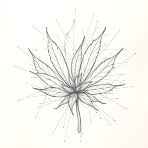 Chaotic Graphite Pencil Sketch Weed Tattoo