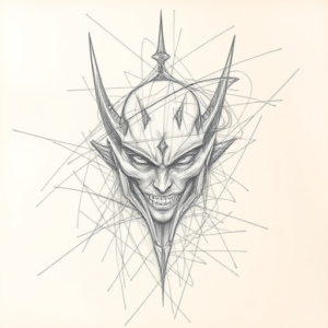 Chaotic Graphite Pencil Sketch Witcher Tattoo