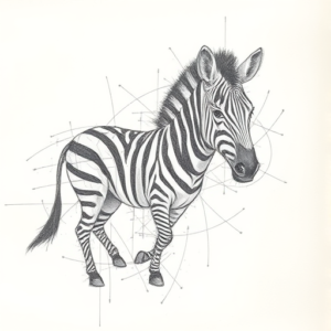 Chaotic Graphite Pencil Sketch Zebra Tattoo