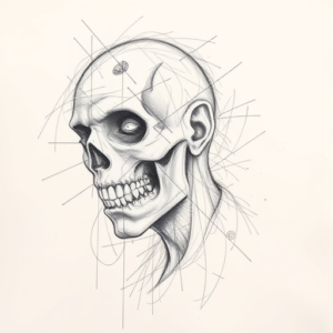Chaotic Graphite Pencil Sketch Zombie Tattoo