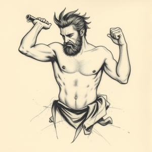 Charcoal Achilles Tattoo