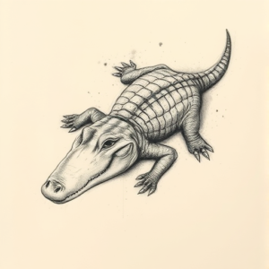Charcoal Alligator Tattoo