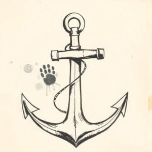 Charcoal Anchor Tattoo