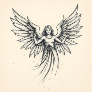 Charcoal Angel Tattoo