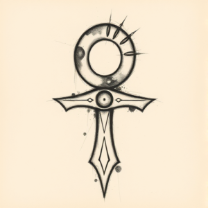 Charcoal Ankh Tattoo