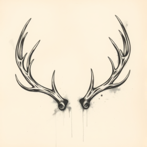 Charcoal Antler Tattoo