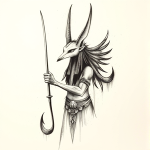 Charcoal Anubis Tattoo