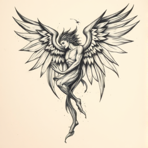 Charcoal Archangel Tattoo
