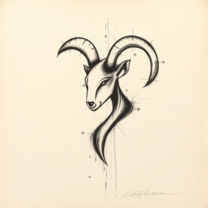 Charcoal Aries Tattoo