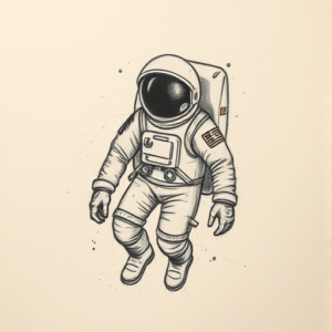 Charcoal Astronaut Tattoo