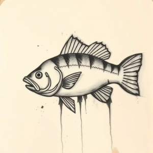 Charcoal Bass Tattoo