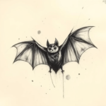 Charcoal Bat Tattoo