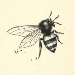 Charcoal Bee Tattoo
