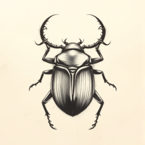 Charcoal Beetle Tattoo