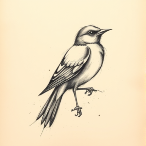 Charcoal Bird Tattoo