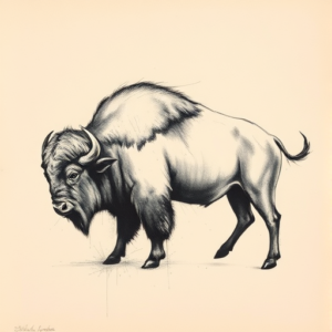 Charcoal Buffalo Tattoo