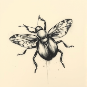 Charcoal Bug Tattoo