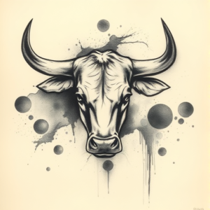 Charcoal Bull Tattoo