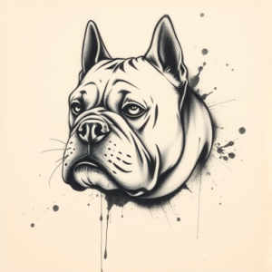Charcoal Bulldog Tattoo