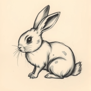 Charcoal Bunny Tattoo