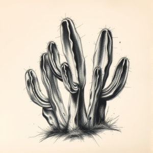 Charcoal Cactus Tattoo