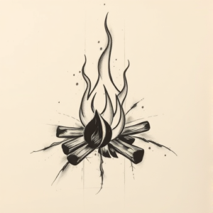 Charcoal Campfire Tattoo
