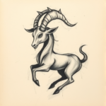 Charcoal Capricorn Tattoo