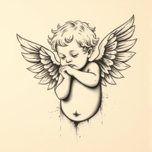 Charcoal Cherub Tattoo