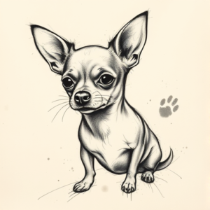 Charcoal Chihuahua Tattoo