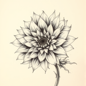 Charcoal Chrysanthemum Tattoo