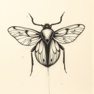 Charcoal Cicada Tattoo