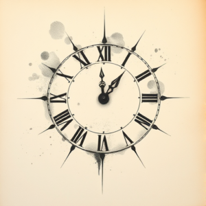 Charcoal Clock Tattoo