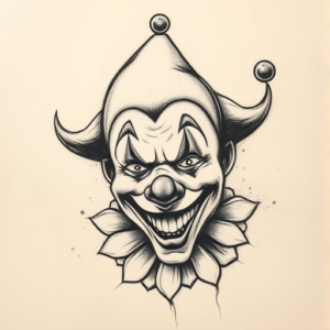 Charcoal Clown Tattoo