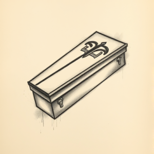 Charcoal Coffin Tattoo