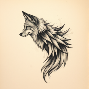 Charcoal Coyote Tattoo